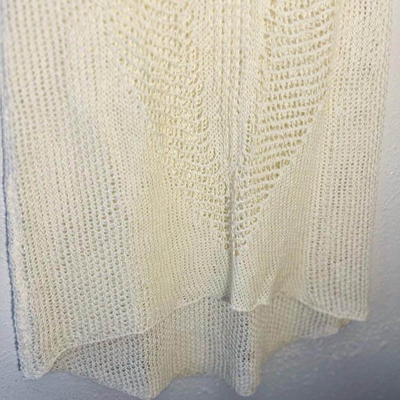 Cabi Linen Crochet Knit Sleeveless Tank Ivory Boho Beach Top Size S - Picture 5 of 9